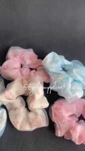 Ikat Rambut Scrunchie Organza Bunga Jumbo Transparan Mika Kaca Mengkilap Ikat Rambut Cepol Cemol Kuncir Hijab Murah Kunciran Ala Korea Aksesoris Tali Jepang