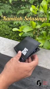 Erge Dompet Murah Pendek Dua Lipat Kulit Sintetis Hitam - Terbaru Slim Trendy