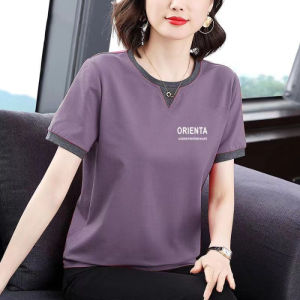 HUAXUNRAN | Áo Thun Tay Ngắn Bằng Cotton Đẹp Cho Phụ Nữ