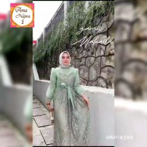 Dress jumbo makaila/dress brukat jumbo/Dress pesta LD 110/baju wanita murah/dress terkini 2023