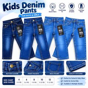 Kids Denim Pants for Boys & Girls | Stylish Comfortable Jeans for Kids 4–12 Years | Casual School & Daily Wear