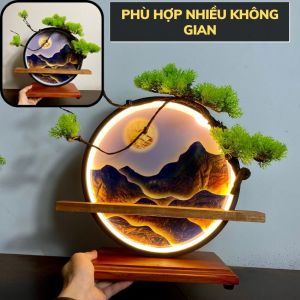 Kệ đèn phong cảnh[KÈM PHỤ KIỆN] dùng đặt tượng hoặc trang tríkệ đèn hào quang dùng đặt tượng hoặc làm quà tặng