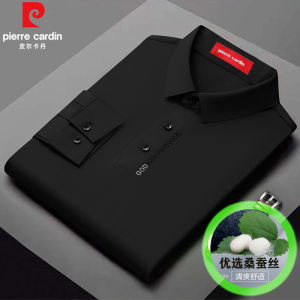 Áo Thun Polo Pierre Cardin Tay Dài Cho Nam Mùa Xuân Thu Đông Cổ Polo Cao Không Cần Ủi Chất Liệu Lụa Tơ Tằm Thương Hiệu Cao Cấp