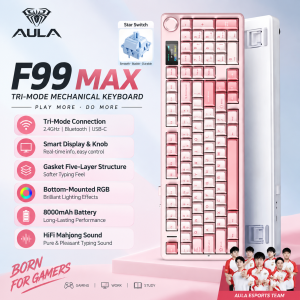 AULA | AULA F99 MAX Gaming Keyboard Wireless Mechanical Custom Software & 8000mAh Battery 96% ANSI Layout Gamer Esports Keyboard