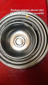 MM - A142 - Baskom Stainless Steel Ukuran 28/26/24/22/18/16/14 CM - Mangkok Aneka Ukuran - Baskom Serbaguna Tebal Dan Murah