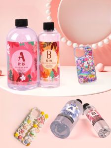 High Transparent Epoxy Resin Mobile Phone Case DIY Soft Silicon AB Glue Crystal Drop Gel Mobile Phone Holder Making Accessories