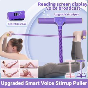 Full Body Exercise Yoga Pedal Puller Smart Counting Foot Stirrup Puller Sit-Up Fitness Pull Ropes Slimming Resistance Band 仰卧起坐辅助器