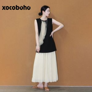 xocoboho | Elegant Black Top and Skirt Set