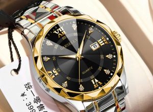[100% Original] Brand Calendar Trend Business Fully Automatic Quartz Watch Mens Luminous Waterproof Fine Steel Belt Butterfly Buckle