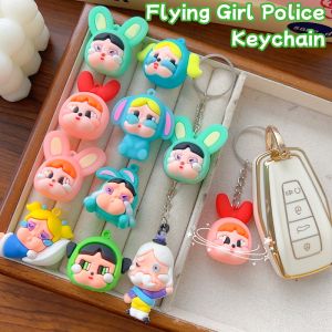 Cute Crybaby Keychain Powerpuff Girls Key Ring for Car Backpack Decoration Couple Key Chain Funny Charm Gift Key Chains Accessories Cartoon Crying Girl Doll Pendant