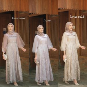 GAMIS SYARI LEBARAN MODERN LUNA DRESS MODEL AMALIA GAMIS ANAK MUDA KEREN KEKINIAN SYARI RAMADHAN JELITA
