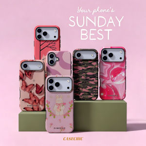 Potdemiel | Pink Bunny Floral For Samsung Galaxy S26 S25 S24 A56 A36 Dual Layer Luxury Fashion Full Lens Protective phone Cover CaseChic