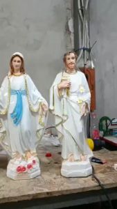 BỘ 2 TƯỢNG  CÔNG GIÁO ĐỨC MẸ THÁNH GIUSE 50CM (màu trắng) TƯỢNG CÔNG GIÁO COMPOSITE