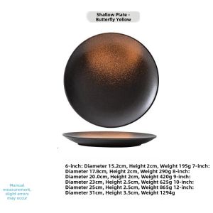 HUIYANGXU | Black Ceramic Multi-purpose Dinner Plate