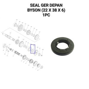 Seal Ger Depan Byson (22x38x6) - Sil Sel Siel Karet As Gir Gear Depan Yamaha Byson