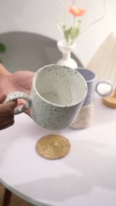 Yuju Glass/Mug Handle Ring Korean Aesthetic/Milk Coffee Cup/Gelas Minum bahan Keramik/Vintage Home Drinkware