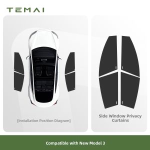 TEMAI | Renewed Side Window Sun Shade Privacy Curtain for Tesla