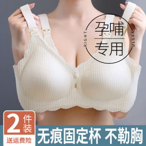 Lactation Bras Urban Style Full Cup Sponge Pad Lace Detailing Fixed Strap V-Shape Bra for Young Women
