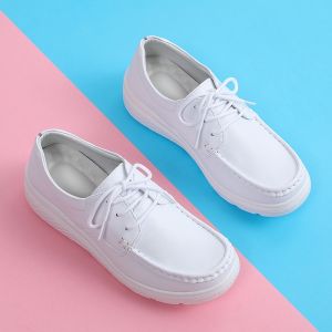 Kasut Jururawat Ringan Misi Hitam Putih Woman Cut-outs Wedge Sneakers Nurse Shoes Swing Work Single Shoes New Women Nurse Shoes Rocking Shoes Light Thick Soled Slip Flat Shoes Nurse White Shoes Casual Summer Hospital Shoes