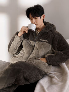 Thick Warm Coral Fleece Padded Mens Sleepwear