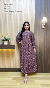 Dress rayon//Rayon Dress Motif//Midi dress motif