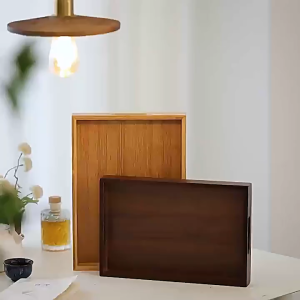 สินค้าพร้อมส่ง ถาดไม้สี่เหลี่ยม ถาดใส่อาหาร ทรงสี่เหลี่ยมผืนผ้า ถาดไม้ไผ่ธรรมชาติ สไตล์ญี่ปุ่น เรียบง่าย มีให้เลือก5แบบ