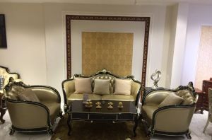 Bộ sofa tân cổ điển gỗ tự nhiên bọc da thật nhập khẩu cao cấp G9922
