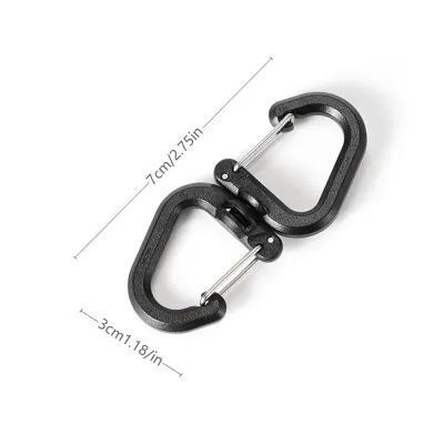 Outdoor Swivel Clip 360 Rotating Double Carabiner Portable S Chain Hooks Multi-Use Backpack Keychain Carabiner For Backpacks