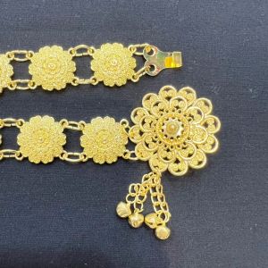 Fashion Jewele เครืองประดับโบราณเข็มขัดดอกไม้อีสานชุดล้านนาไทหัวเข็มขัดุดเงินเข็มขัดชุดไทย โบราณสีทอง พร้อมส่งในไทย