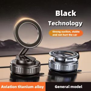 Double-sided Vacuum Magnetic Car Phone Holder 360 Degree Rotating Foldable Dashboard Suction Cup Car Mobile Mount