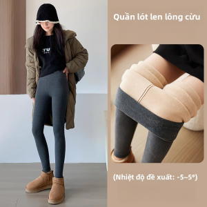 MiiOW | Quần lót dày lót lông cừu cạp cao cho nữ MiiOW Quần lót mùa đông ấm áp thoải mái Quần lót cotton mùa thu