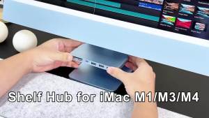 PULWTOP iMac USB C Hub with M.2 NVMe SSD Enclosure USB A/C 10Gbps SD/TF for iMac 24 inch M1/M3/M4 or Studio Display 27 inch