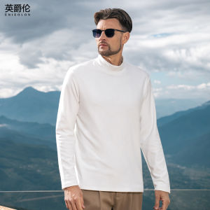 เสื้อยืดคอกลมแขนยาวผู้ชาย Enjeolon 280G น้ำหนักเบา อบอุ่น ปกติ ฤดูใบไม้ร่วง ฤดูหนาว ผ้าเดอร์โมน แฟชั่น ลำลอง ลำลอง