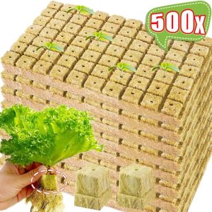 50-500PCS Agricultural Rock Wool Planting Seedling Block Soilless Cultivation Environmentally Friendly Convenient Indoor Gardening Greenhouse Vegetable Fruit Planting Rock Wool