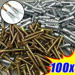 200/50 Sets Steel Expansion Tube Pipe / Self Tapping Screw / Drilling Plug / Serrated Thorny Metal Wall Anchor / Expansion Bolts / Fastener Anchors