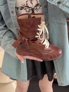 Daphne | Brown Short Cowboy Boots for Women Autumn Style