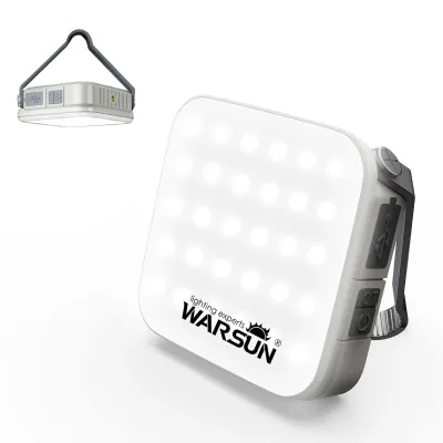 WARSUN CP36 ไฟกางเต็นท์ 2-in-1 โซล่าเซลล์ & USB แบตอึด 48 ชม. ปรับไฟได้ 4 สี (ขาว/เหลือง) สว่างมาก ไฟแค้มปิ้ง พร้อมขาตั้ง ปรับระดับได้