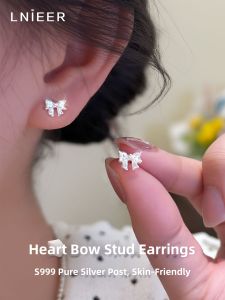 Lnieer | New Piercing 999 Pure Silver Ear Studs Water-Resistant