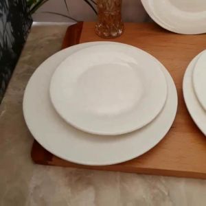 Dĩa sứ trắng cạn đựng thức ăn - Dĩa cạn tròn trắng chất liệu sứ cao cấp