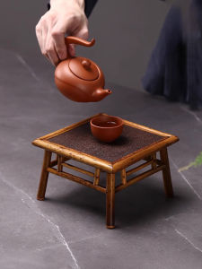 Modern Minimalist Purple Bamboo Indoor Desktop Flower Stand Succulent Plant Display Tea Room Decor Chinese Style Lanji Table