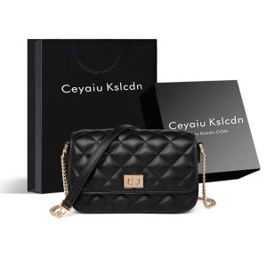 Elegant Small Square Bag Womens Fashion Chain Grid Crossbody Bag Official Website New 2025 Summer Leisure Lock Buckle