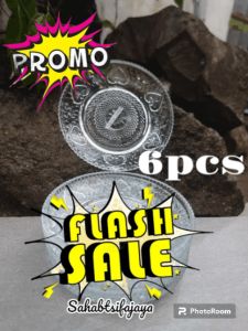 PIRING KECIL 6PCS/TATAKAN GELAS KACA BENING/PISIN BAHAN KACA TEBAL/