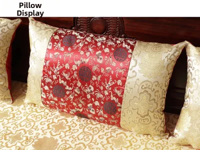 Dark Wooden New Chinese Style Sofa Combo