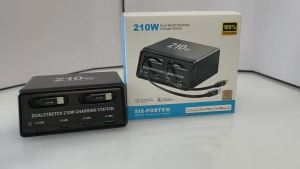 210W GaN Charger PD USB Type C PPS Fast Charging Station with Retractable Cable for iPhone 16 17 Samsung Mobile Phones Tablets