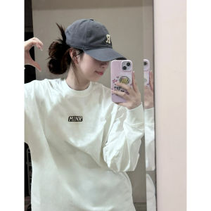 Pure Cotton Long Sleeve Womens T-shirt White Inner Wear Oversize Base Shirt American Retro Style Spring Autumn Seasonal Wear