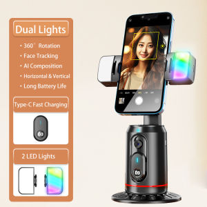 Chân máy theo dõi khuôn mặt tự động không yêu cầu ứng dụng xoay 360 ° mặt cơ thể theo dõi điện thoại giá để điện thoại giá đỡ camera chụp thông minh cho video phát trực tiếp vlog tiktok