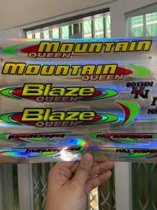 Bộ tem dán xe đạp Mountain Blaze Queen chữ vàng viền đỏ hàng nhập Thái Lan chất lượng cao dành riêng cho dòng xe đạp giá bán cực tốt bán lẻ như bán sỉ
