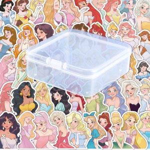 Công Chúa Disney Dán 100 Tờ Dễ Thương Hoạt Hình Nhân Vật Giá Trị Thẩm Mỹ Cao Bé Gái Trái Tim Điện Thoại Di Động Ốp Lưng Laptop Trang Trí Thêu Sò