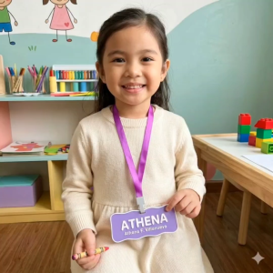 Pastel Color 3D Printed Name Tags for Kids - Lightweight Plastic with Combination of Names and Colors - Perfect for Back to School