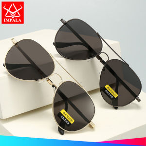 IMPALA PG2060W Fashion Men Polarized Sunglasses Double Bridge Pilot Sunglasses Anti Glare Lens UV400 Outdoor Sports Eyewear Retro Style Driving Sunglasses